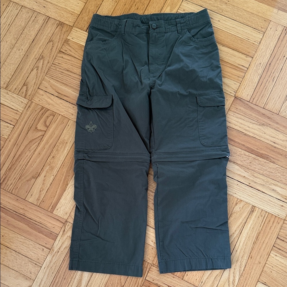 Boy Scout uniform pants and sash